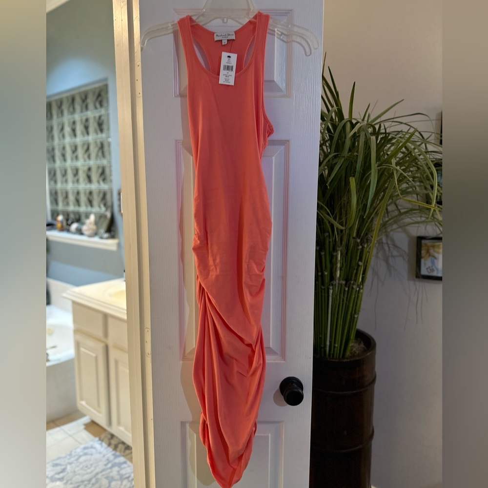 Michael Stars coral colored rubbed dress NWT